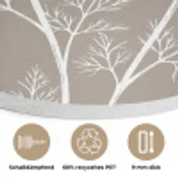Grafisch - Fluitenkruid - Taupe Akoestische PET Vilt - Rond klein -closeup_DE