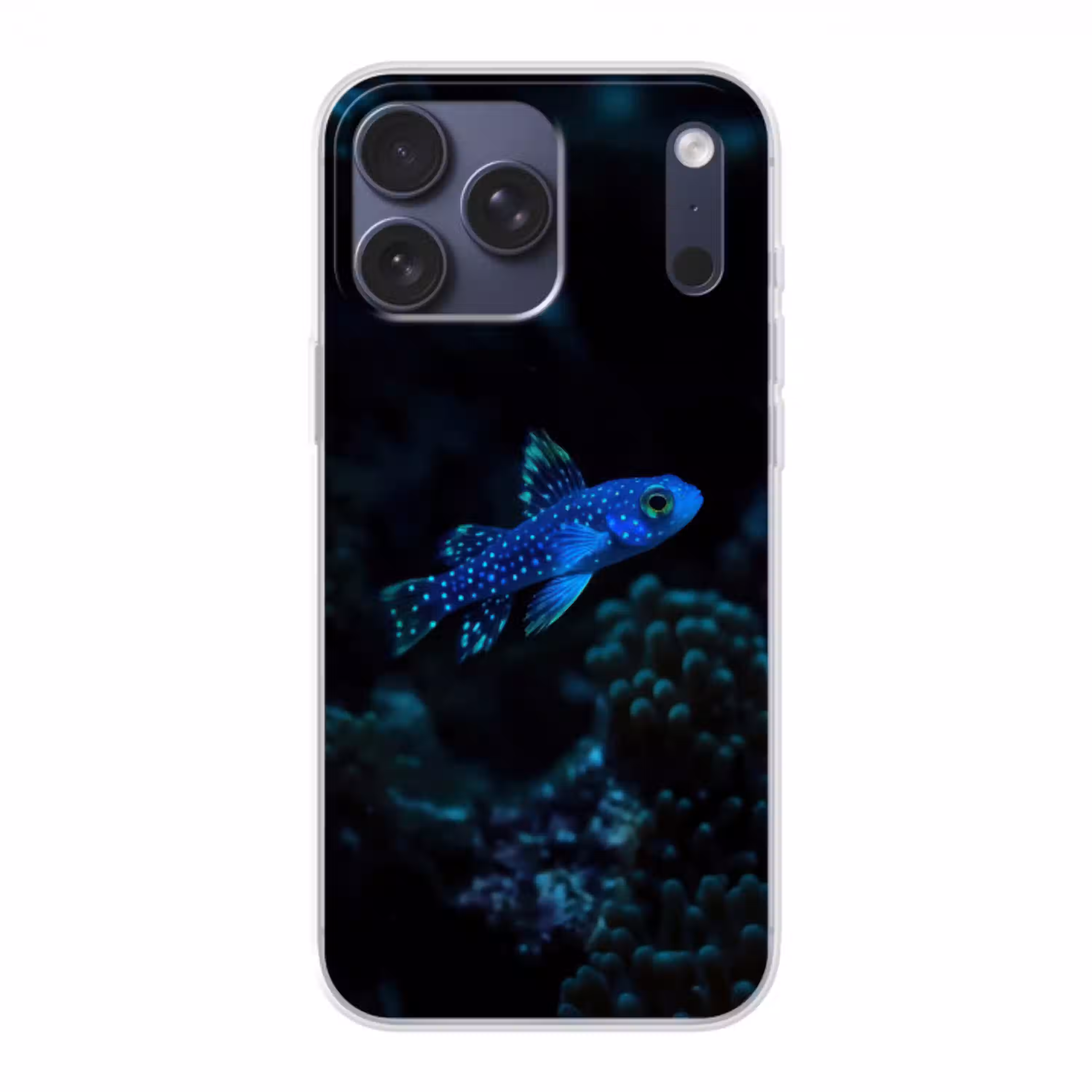 Vis - Stippen - Koraal - Blauw Telefoonhoesje iPhone 17 Pro Max klein -3d