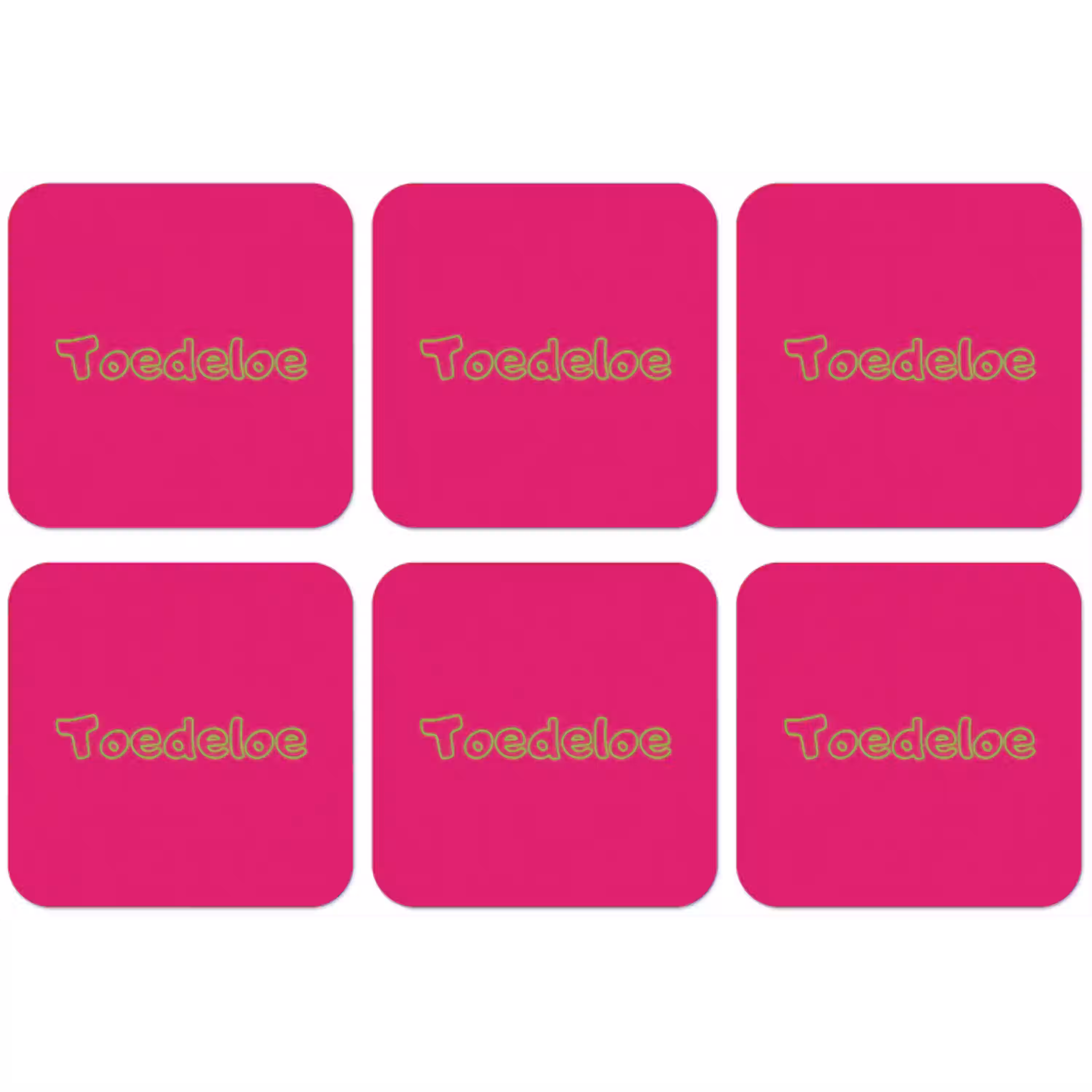Toedeloe - Groen - Roze onderzetter kurk middel -zkaufland3dotto