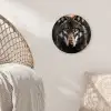 Dieren - Wolf - Portret - Zwart - Bruin Wandcirkel kunststof plaat 5mm dik klein -sfeer5