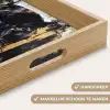 Panter - Zwart - Abstract - Verfstreken Dienblad Rechthoek middel -USP_HandgreepNL