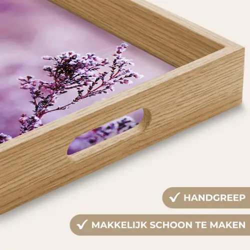 Lavendel - Winter - Bloemen - Paars Dienblad Rechthoek middel -USP_HandgreepNL