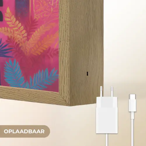 Kleurrijk - Stad - Nacht - Islamitisch Light Box met batterij (Wandlamp) middel -USP_websiteoplaadbaarNL