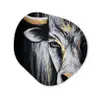 Stier - Hoorns - Snuit - Goud Wandcirkel Organisch Aluminium middel -3d