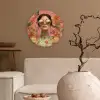 Vrouw - Bril - Roze - Bloemen Wandcirkel kunststof plaat 5mm dik klein -sfeer1