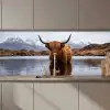 Schotse hooglander - Bruin - Water keuken achterwand 2 middel zz_3dshopping
