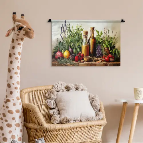 Stilleven - Kruiden - Specerijen - Fruit - Kleurrijk Wandkleed katoen klein -wsfeer5_kind