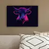 Stier - Neon - Zwart - Kleur canvas 2cm klein -sfeer3