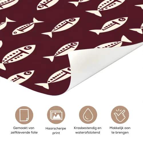 Vissen - Grafisch - Patroon - Donker deurposter klein 289 -closeup_NL