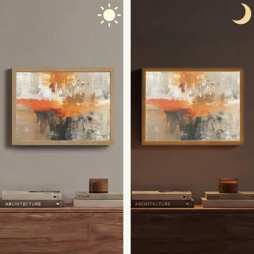 Verf - Patroon - Modern - Kunst Light Box met batterij (Wandlamp) middel -sfeer3