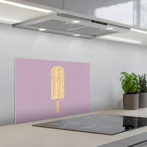 Beige - Ijsje - Spikkels keuken achterwand spatscherm klein -3d_schuin