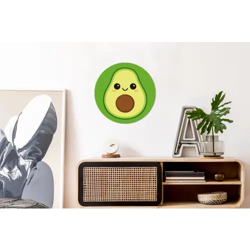 Avocado - Groen - Speels Wandcirkel aluminium klein -kantoor