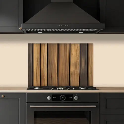 Hout - Planken - Natuurtinten keuken achterwand spatscherm klein -sfeer1
