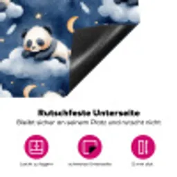 Panda's - Slapen - Blauw Inductie beschermer vinyl 3mm klein 276 -zzzzzzz-lf-onderkant