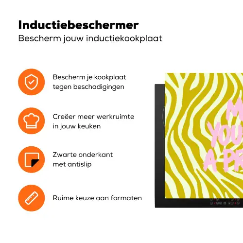Zebraprint - Priority - Roze Inductie beschermer vinyl 3mm klein -zzzzzzz-td-ups
