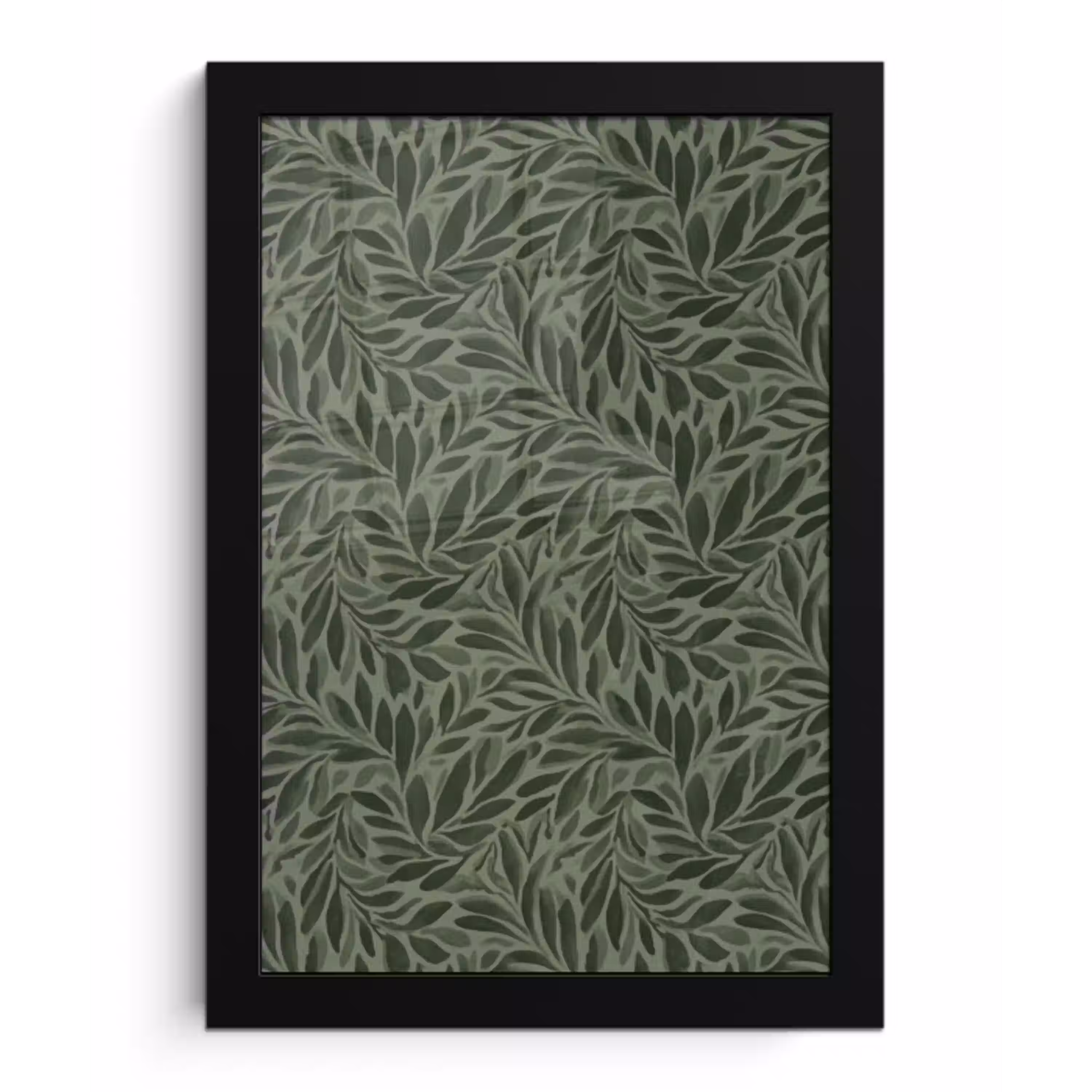 Bladeren - Organisch - Groen fotolijst zwart zonder passe partout klein 224 -3d
