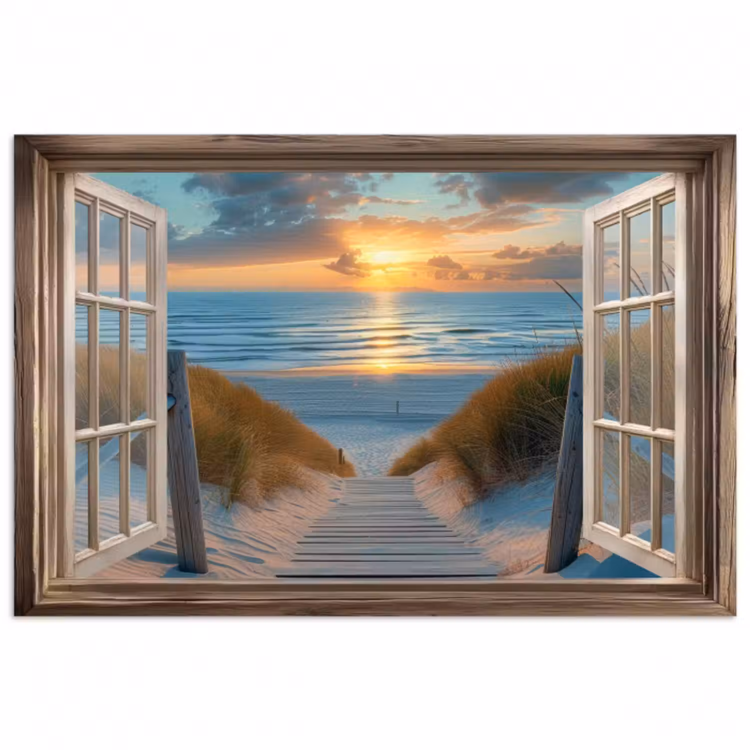 Poster - Durchblick - Strand - Weg - Sonnenuntergang