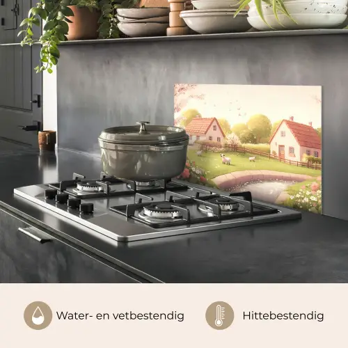 Schapen - Huisje - Platteland keuken achterwand spatscherm klein -usp_NL