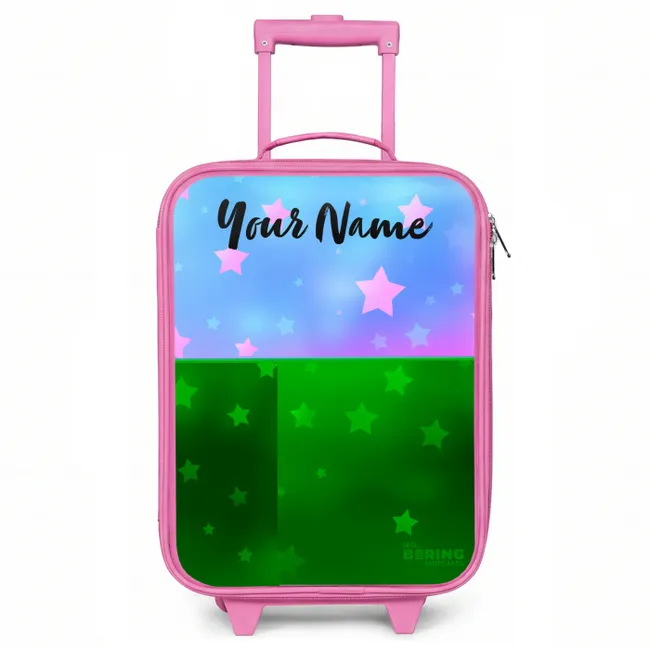 Kids' Suitcases with name Pink - Stars - Pink - Blue