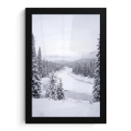 Rivier - Bevroren - Landschap - Winter fotolijst zwart zonder passe partout klein -3d