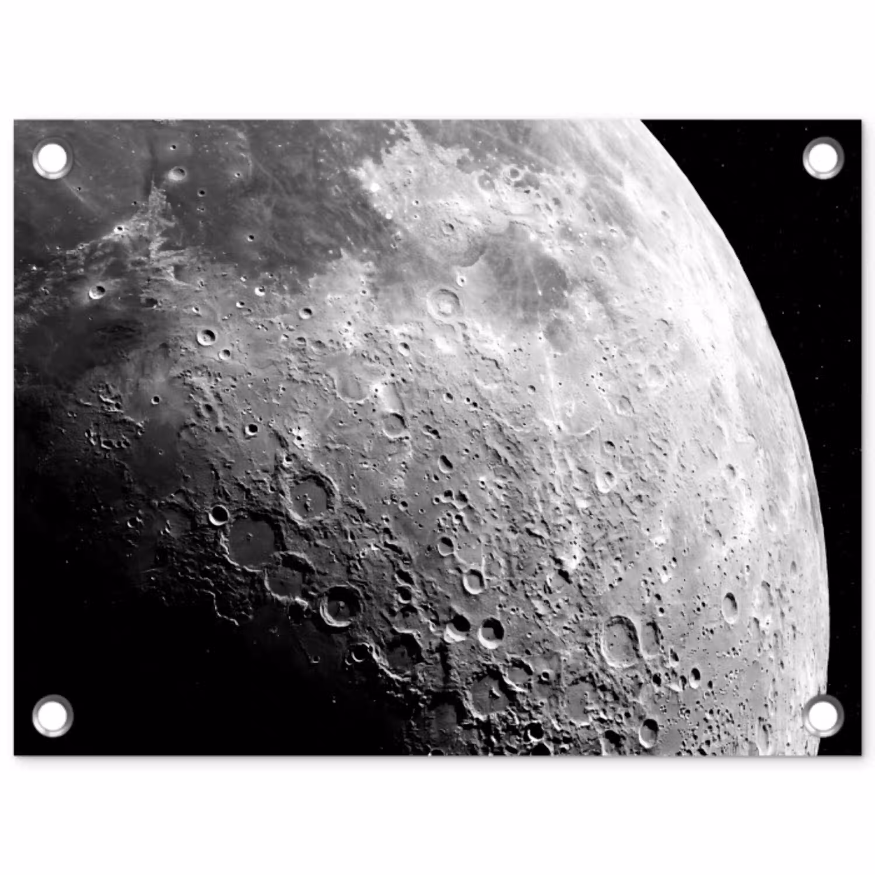 Maan - Kraters - Ruimte tuinposter los doek klein -3d