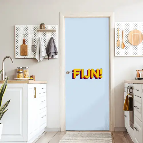Fijn - Geel - Oranje deurposter klein -sfeer5