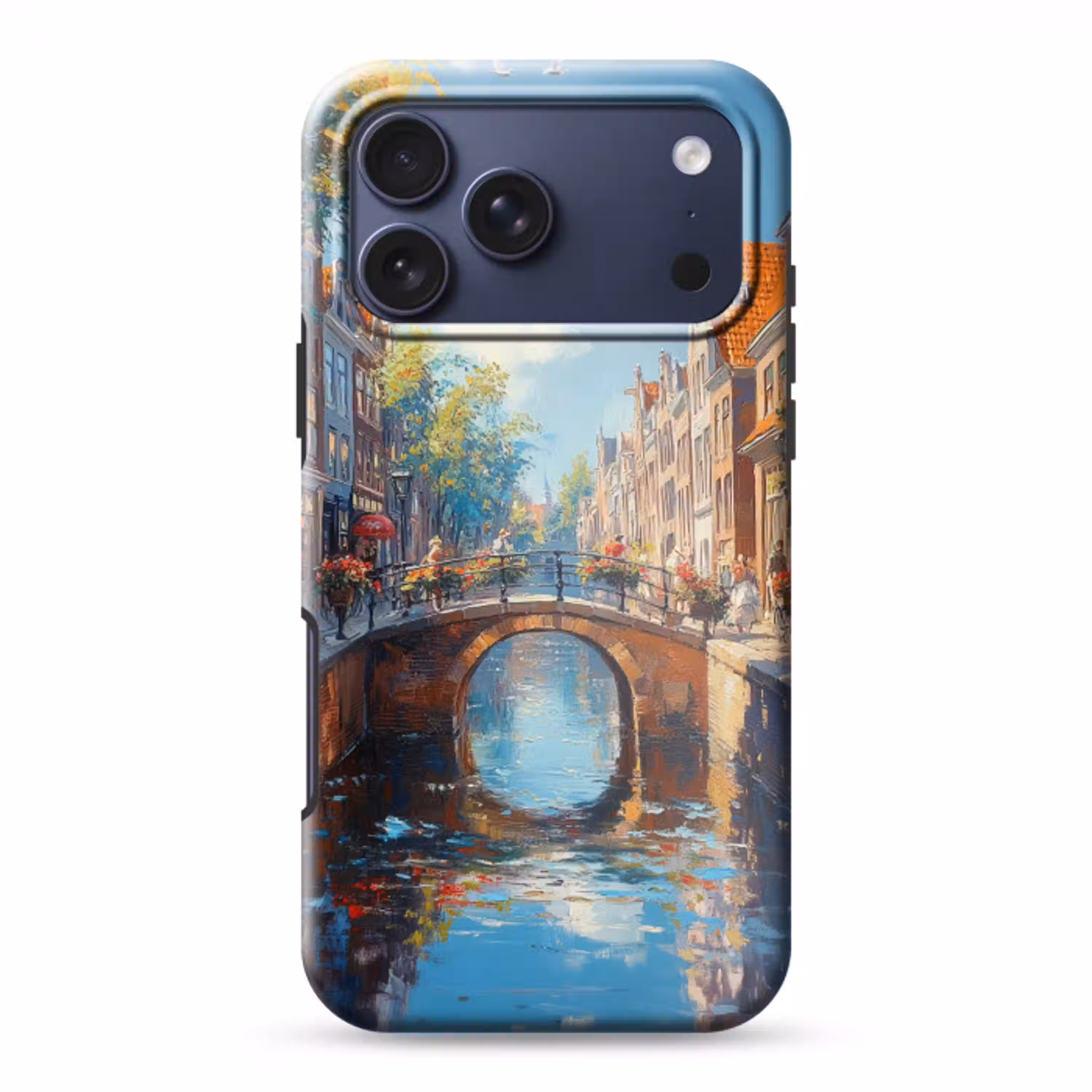 Stad - Gracht - Zon - Fietsen Toughcase MagSafe Apple iPhone 17 Pro Max klein -3d
