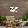 Abstract - Lijnen - Modern - Beige Tuinposter op houten frame 2 cm dik klein -sfeer3