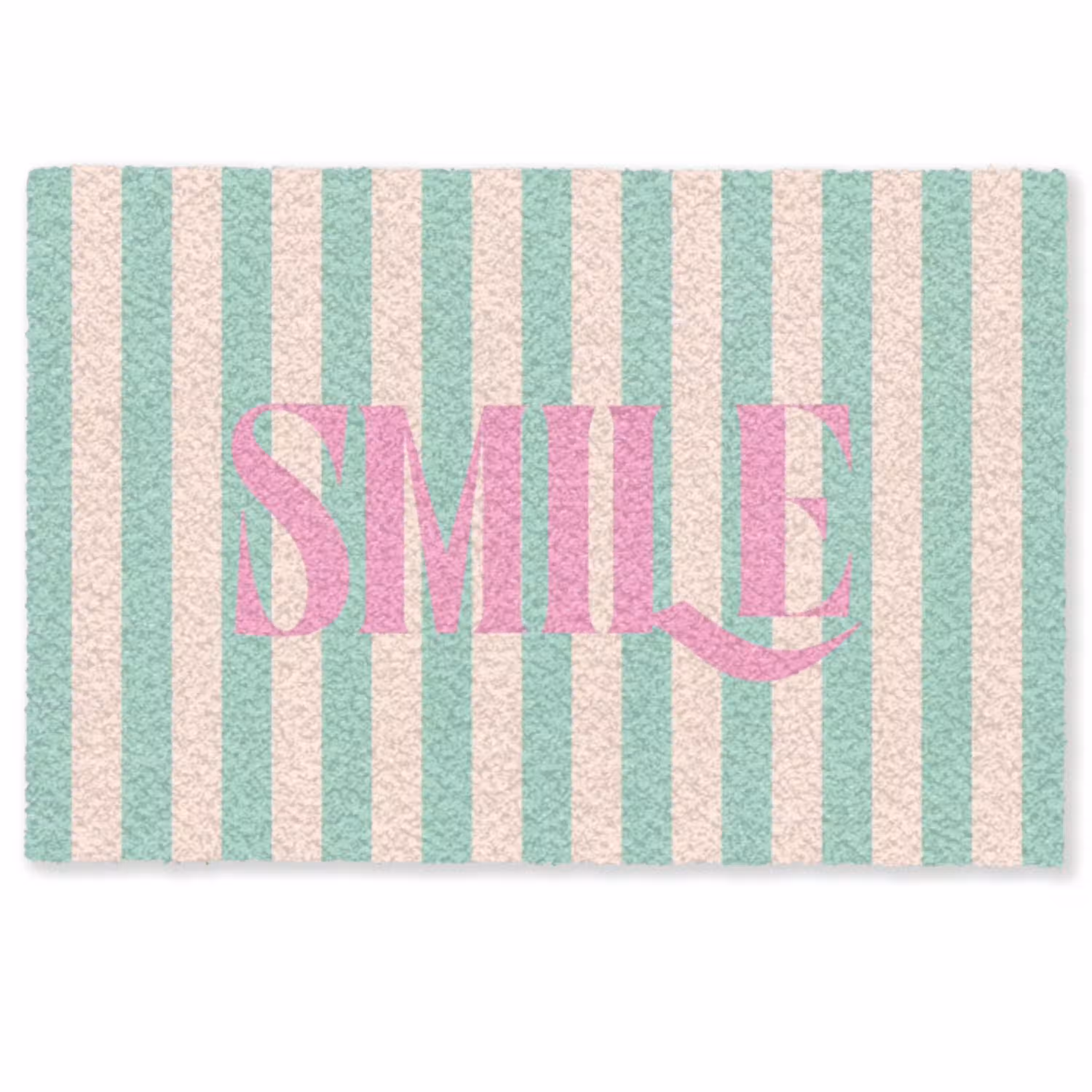 Roze - Groen - Strepen - Smile Deurmat klein -zkaufland3d