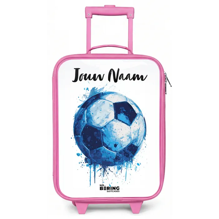 Voetbalvibes - Inktspatten - Blauw Kinderkoffer - Roze klein -zz3dotto