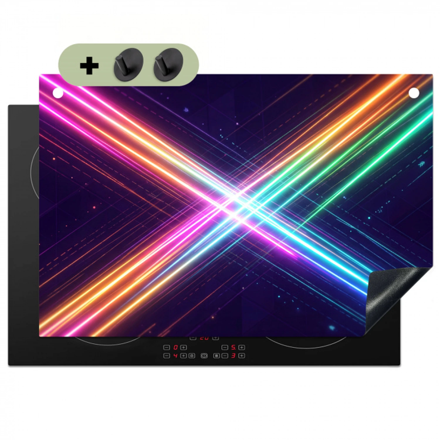 Kruisen - Lasterstralen - Neon Inductie beschemer met haakjes klein -3d