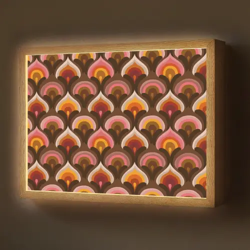 Patroon - Retro - Kleurrijk Light Box met batterij (Wandlamp) middel 907 -z3d_website