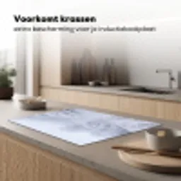 Rivier - Sneeuw - Bos - Winter - Schilderachtig Inductie beschermer vinyl 3mm klein -sfeer1