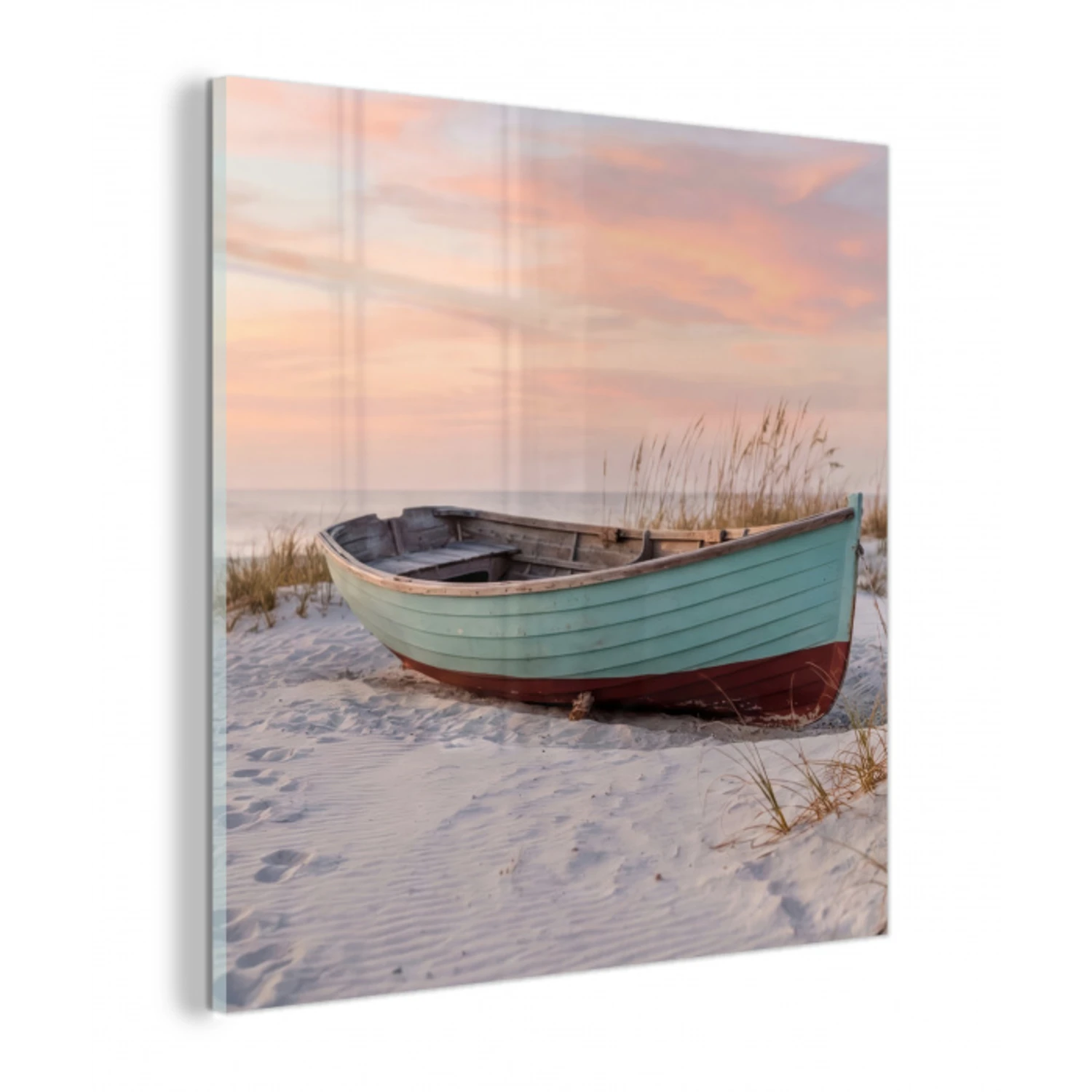 Rustiek - Roeiboot - Zandstrand plexiglas 5mm klein -z3d