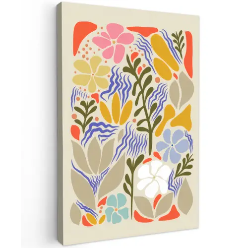 Abstract - Bloemen - Bladeren canvas 2cm klein -z3d