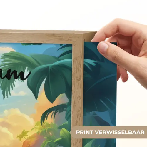 Flamingo - Dinosaurus - Strand - Kleurrijk Light Box met batterij (Wandlamp kind) middel -USP_websiteprintNL