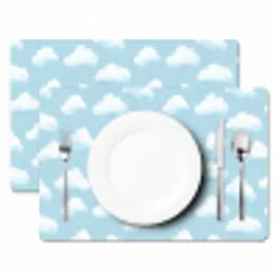 Wolken - Illustratie - Blauw Placemat vinyl groot 368 -zzsfeer2_Kitchenyeah-website