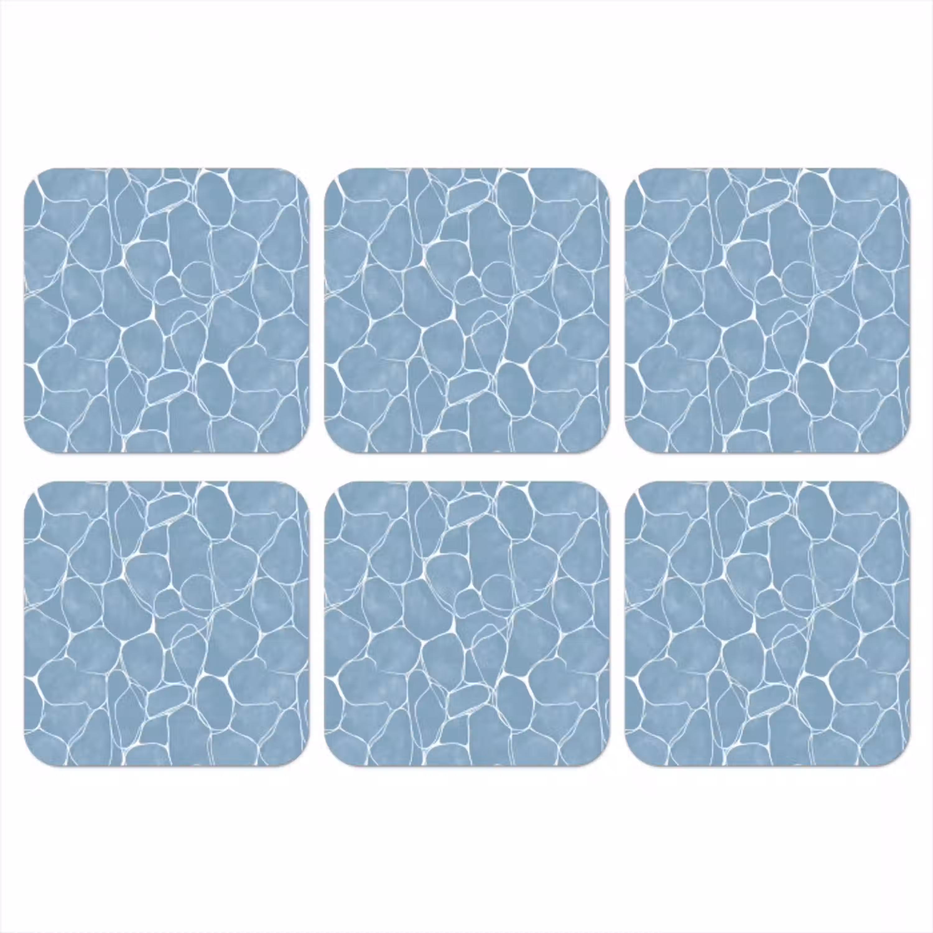 Organisch - Patroon - Blauw onderzetter kurk middel 366 -3d