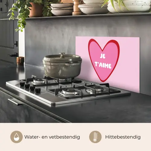 Hart - Frans - Valentijn - Roze keuken achterwand spatscherm klein -usp_NL