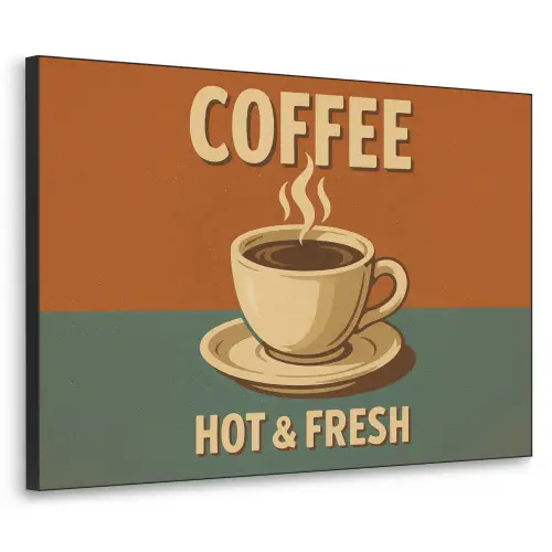 Koffie - Kop - Vintage - Quote Textielframe zwart klein -3d