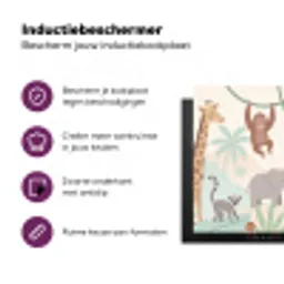 Jungle - Dieren - Groen Inductie beschermer vinyl 3mm middel -zzzzzzz-cc-usp