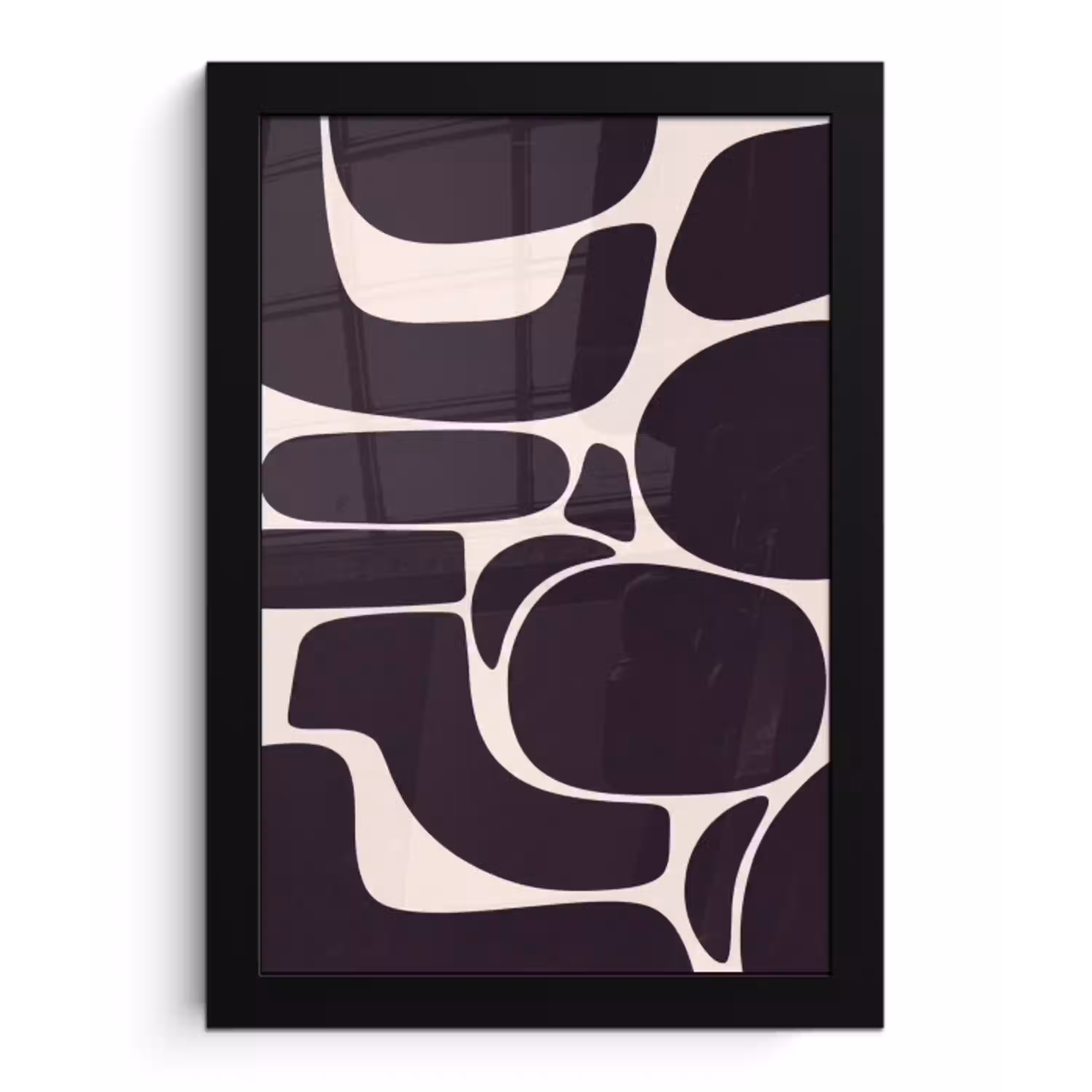 Patroon - Organisch - Zwart fotolijst zwart zonder passe partout klein -3d