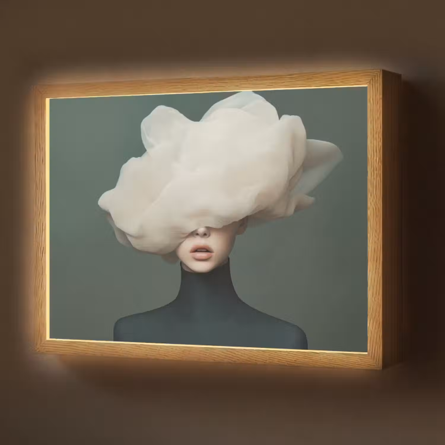 Lightbox - Wandlamp - Hoed - Vrouw - Beige
