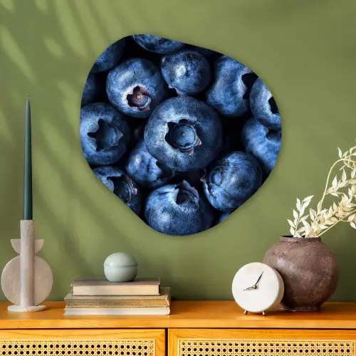 Bessen - Blauw - Fruit Wandcirkel Organisch Plexiglas middel -sfeer2