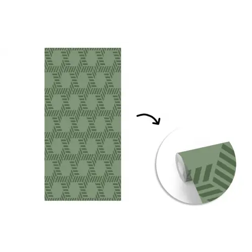Patroon - Groen - Geometrisch fotobehang vinyl groot 64 -3d