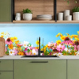 Bloemen - Kleurrijk - Blauw - Natuur keuken achterwand 2 middel -sfeer3
