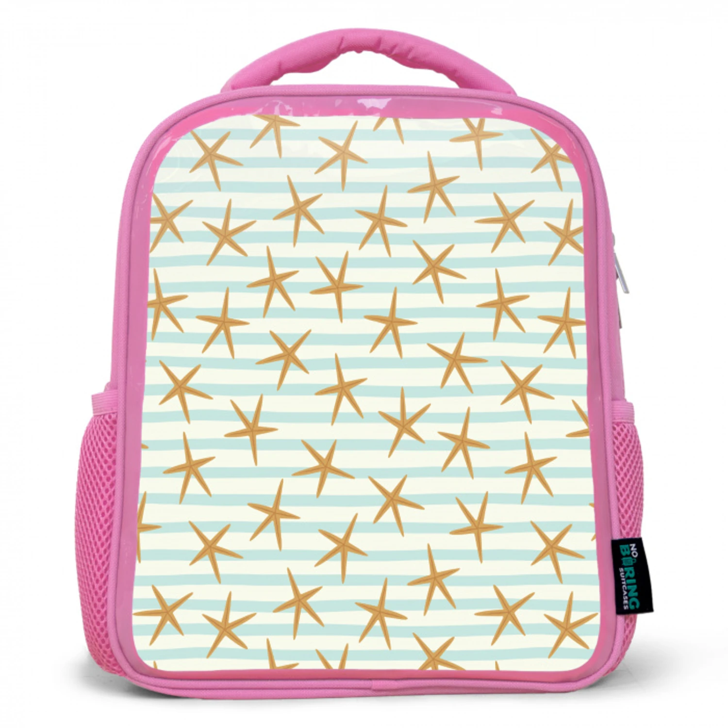 Zee - Ster - Strepen - Blauw Kinderrugzak - Roze middel 863 -3d