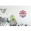 Anker - Verfspatten - Rood - Blauw Wandcirkel aluminium klein -kinderkamer