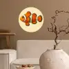 Vis - Oranje - Strepen Wandcirkel behangsticker klein -sfeer1