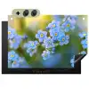 Bloemetjes - Blauw - Vergeet mij nietjes Inductie beschemer met haakjes klein -3d